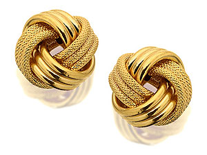 9ct Gold Large Knot Earrings 14mm - 070133