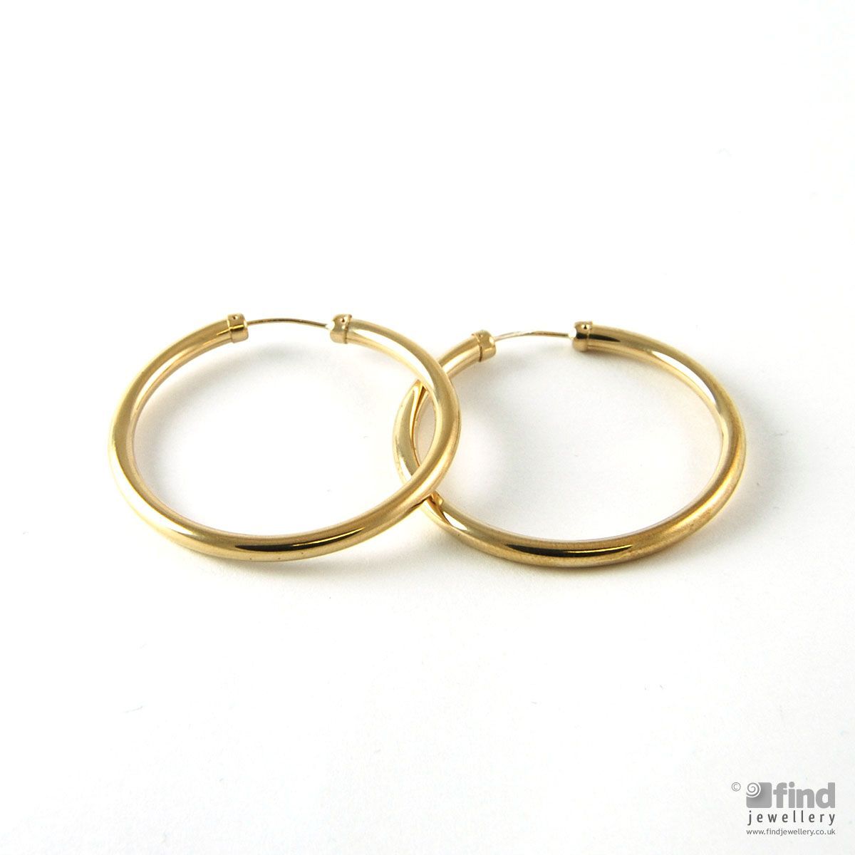 9ct Gold Large Sleeper Hoop Earrings