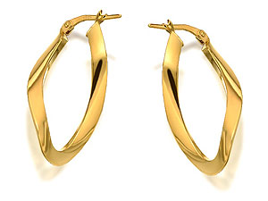 Large Twist Oval Hoop Earrings - 074171