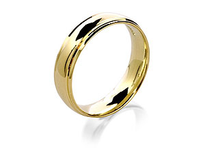 9ct gold Lined Edge Brides Wedding Ring 184374-L