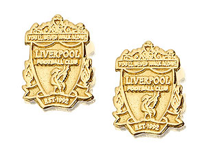 9ct Gold Liverpool FC Crest Earrings - 102271