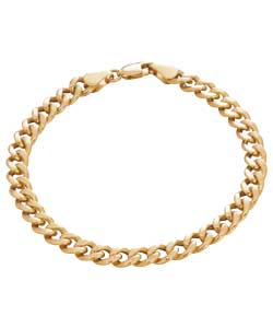 9ct gold Mens Hollow Curb Bracelet