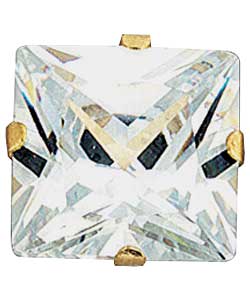 Mens Square Cubic Zirconia Stud Earrings