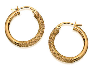 Mesh Patterned Hoop Earrings - 074174