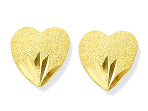 9ct Gold Mini Heart Earrings - 070276