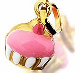 9ct Gold Mini Pink And White Enamel Cupcake
