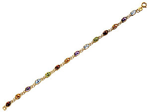 9ct Gold Multi Stone Bracelet - 078341