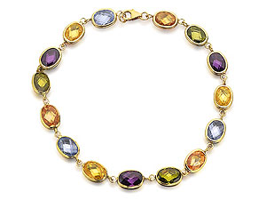 9ct Gold Multicolour Cubic Zirconia Bracelet -