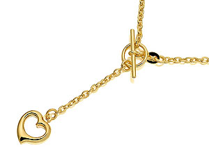 9ct gold Necklace with Albert and Heart Dropper