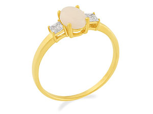 9ct gold Opal and Cubic Zirconia Ring 186525-K