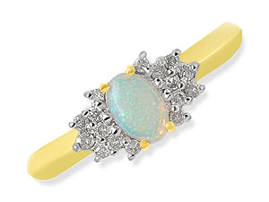 9ct gold Opal and Diamond Ring 047801-K