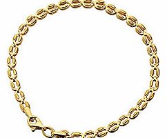 9ct Gold Open Link Bracelet 7.25`` - 076407