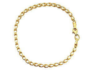 9ct Gold Open Link Bracelet 7.25`` - 076411