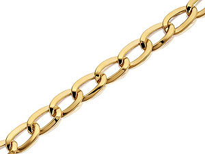 9ct Gold Oval Curb Link Bracelet 7.5` -