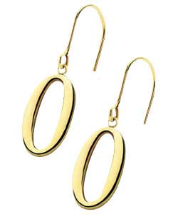 9ct Gold Oval Donut Dropper Earrings