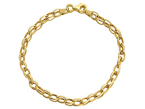 9ct Gold Oval Link Belcher Bracelet 7.5` -