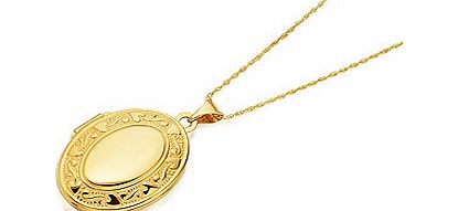 9ct Gold Oval Locket And Chain - 187241