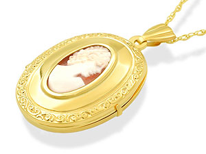 9ct gold Oval Victorian Style Cameo Locket and