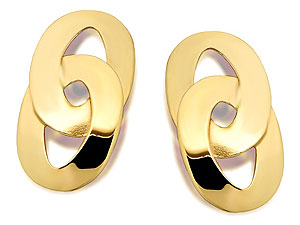 9ct Gold Oval Weave Earrings 12mm - 070792