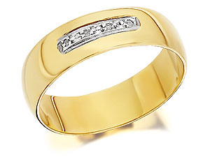 9ct Gold Pav Set Diamond Grooms Wedding Ring