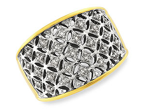 9ct gold Pave-Set Diamond Band Ring 046109-K