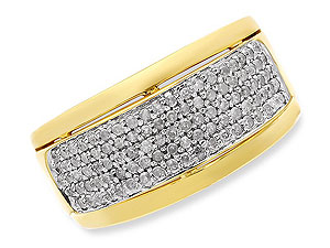 9ct gold Pave-Set Diamond Band Ring 046111-M