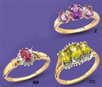 9ct gold Peridot And Diamond Ring