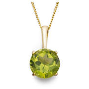 9ct Gold Peridot Pendant - Birthstone for August