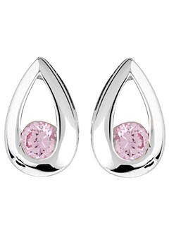 9ct Gold Pink Cubic Zirconia Set Earrings