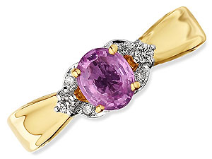 9ct gold Pink Sapphire and Diamond Ring 048304-K