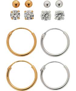 9ct Gold Plated Silver and Silver Set of 6