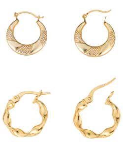 9ct Gold Plated Silver Small Round Creoles