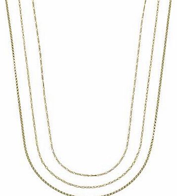 9ct Gold Plated Sterling Silver Chains - Set of 3