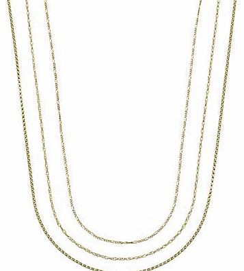 9ct Gold Plated Sterling Silver Chains - Set of 3