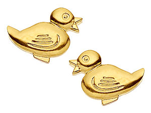 9ct gold Quacking Duck Earrings 070313