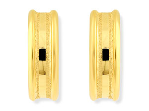 9ct Gold Recessed Half Hoop Earrings 17mm