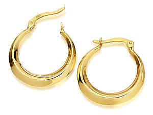9ct Gold Round Creole Earrings 20mm - 074147