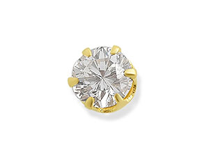 9ct Gold Round White Cubic Zirconia Single