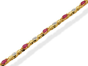 9ct gold Ruby and Diamond Bracelet 045639