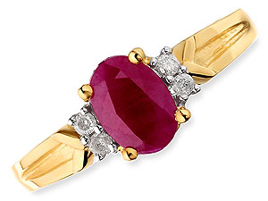 9ct gold Ruby and Diamond Cluster Ring 047409-O