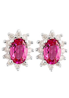 9ct Gold Ruby and Diamond Earrings