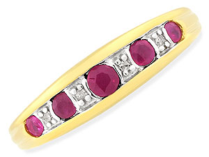 9ct gold Ruby and Diamond Half Eternity Ring 048209-M