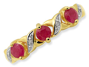 9ct gold Ruby and Diamond Half Eternity Ring 048235-L