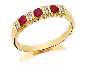 9ct gold Ruby and Diamond Half Eternity Ring 048237-K