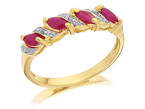9ct gold Ruby and Diamond Half Eternity Ring 048239-K