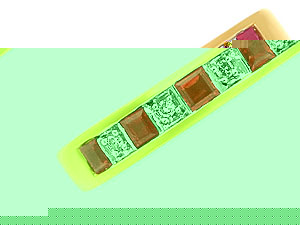 9ct gold Ruby and Diamond Half Eternity Ring 048843-K