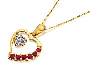 Ruby And Diamond Heart In A Heart