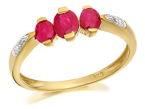 9ct Gold Ruby And Diamond Ring - 047308