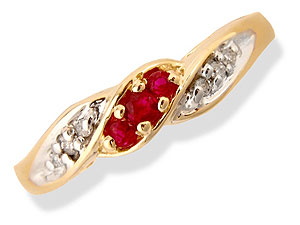 9ct gold Ruby and Diamond Ring 047357-K