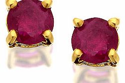 9ct Gold Ruby Solitaire Earrings 3mm - 070219